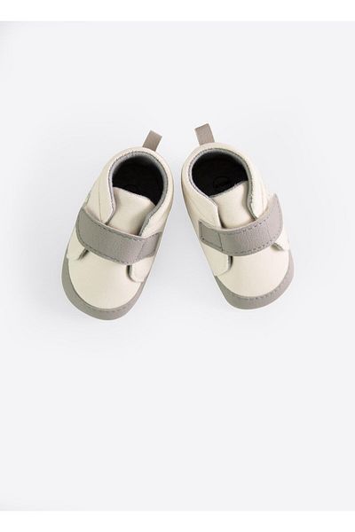 kitikate Basic Booties - Single Velcro Natural