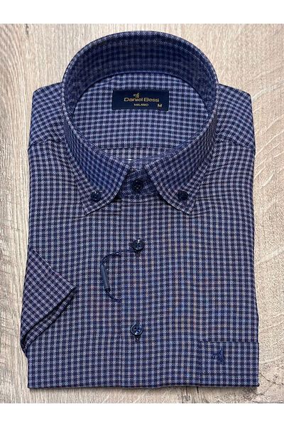 Daniel Bessi Classic Cut 80% Cotton 20% Polyester Short Sleeve Men's Shirt with Pockets