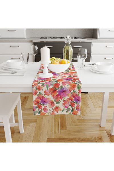 Filamente Digital Printed Runner - Floral Pattern - Bougainvillea Pattern - 140X40 cm