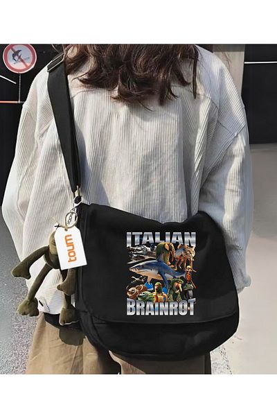 Toum Geantă unisex cu imprimeu Brainrot italian