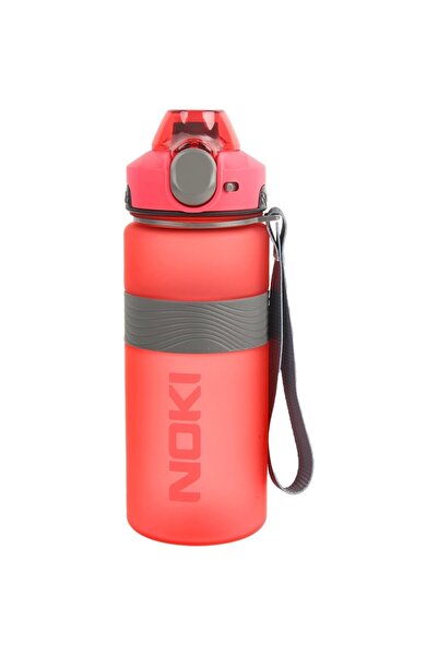 Noki Water Bottle Tritan Auto Lid Soft Touch Silicone Band Strap 750 ml Red
