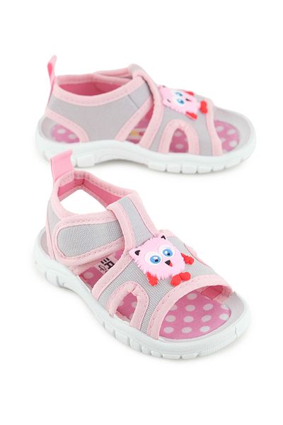 GEZER Girl's Summer Bottom Sole Pvc Comfortable Insole Leave Velcro Adjustable Daily Sandals