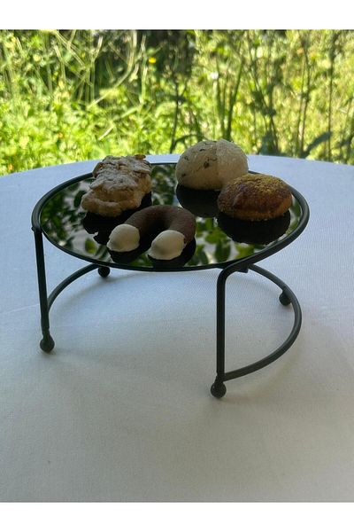 Edora Home Black Small Size Presentation Stand Metal Gift Decoration Treat / Black Plexiglass / Stainless