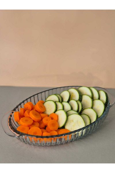 Kaveh glass Kaveh Glass Kayo Large Pattern Presentation-Service Plate 28 X 14 cm Borcam Pn1289Gcl