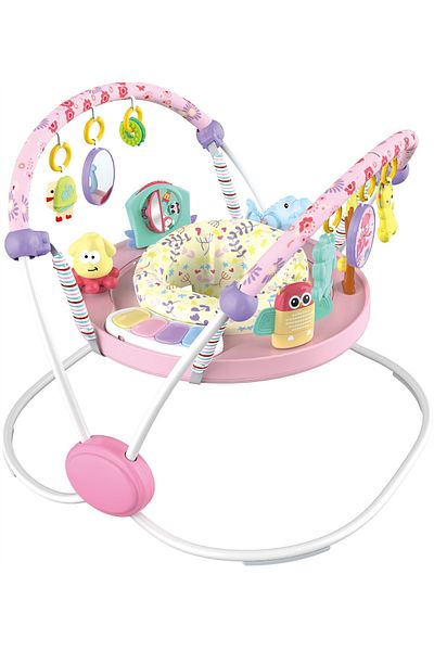 WePro Store Pink Baby Jumper 360° Seat, Sounds, Lights & Toys – Height Adjustable, for Babies 6M+