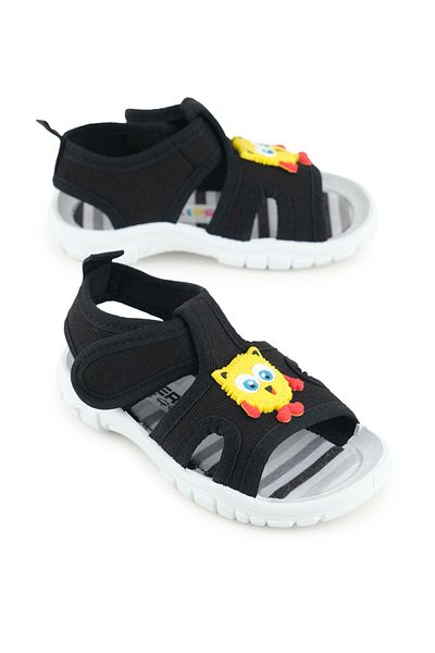 GEZER Boy's Summer Bottom Sole Pvc Comfortable Insole Leave Velcro Adjustable Daily Sandals