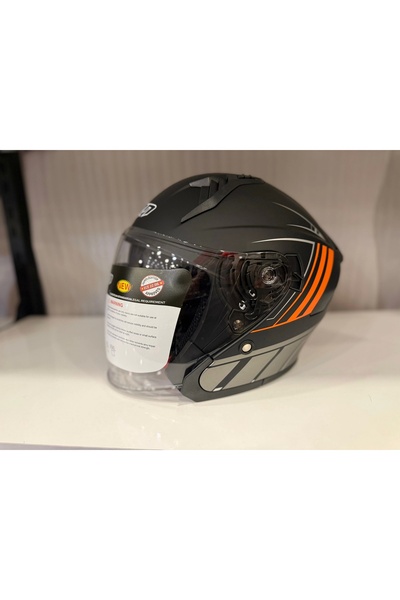 CRN KASK CRN 620 AİR ÇENESİZ MAT SİYAH/TURUNCU