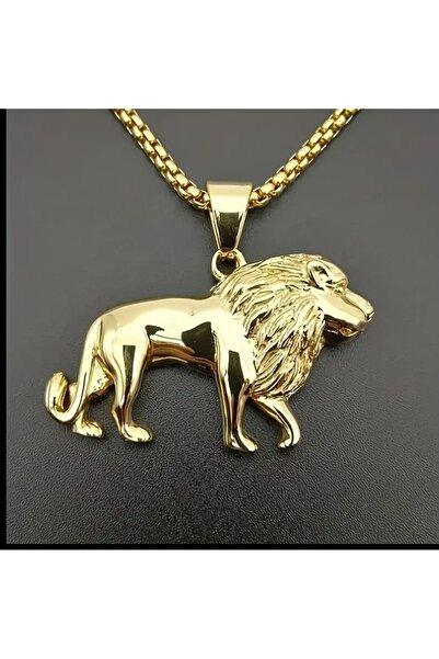 ORGANICYOU قلادة YIWU ذهبية وفضية على شكل أسد للرجال - مجوهرات حيوانية مصنوعة...