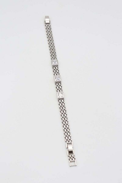Trend Republic Steel Silver Color Thick Stone Bracelet