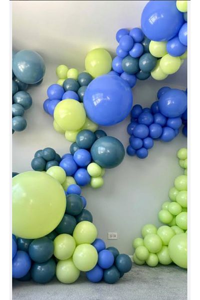 Çemrek Süs Parti Kalisan New Colors Periwinkle Denim and Pistachio Pistachio Green Balloon Chain Set of 100