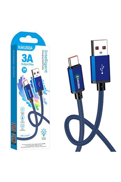 REDz Accessories Cablu KSC-967, USB la Tip-C, Compatibil cu iPhone 15/16 și Android, Încărcare rapidă 3A, Albastru