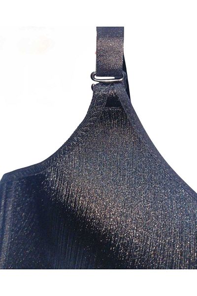 gigigiyim Μαύρο C Cup Wire Free Unpadded Satin Corded σουτιέν