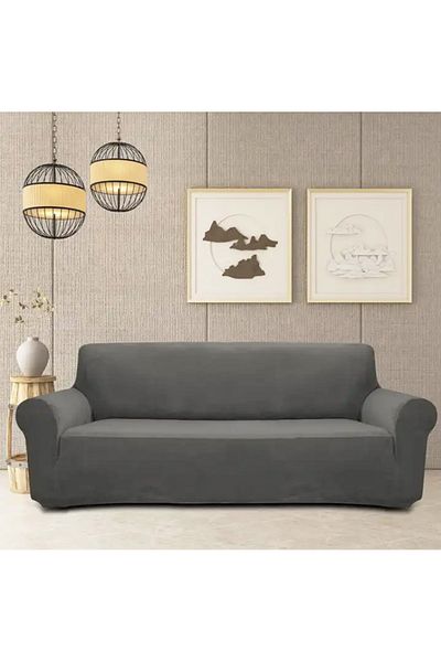 OEM Universal cover for standard 3-seater sofa, imitation velvet, GREY color