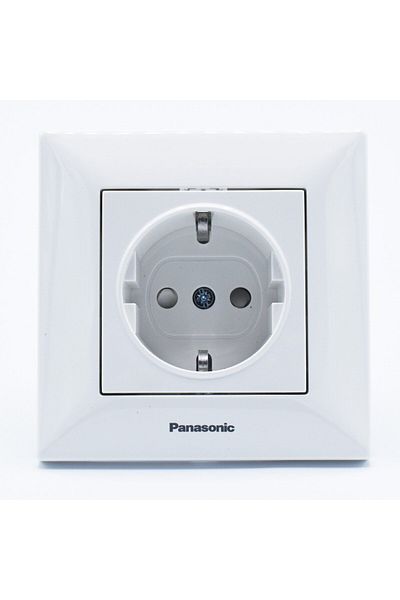 PANASONIC Arkedia Pansonic, ST, single socket outlet with child protection and grounding, white
