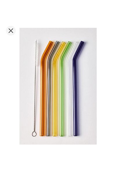 ASPARTAM Glass Straw Brush Set Colorful 6 Pieces