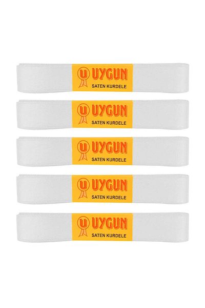 Uygun Satin Ribbon 30 mm 10 Mt White Pack of 5
