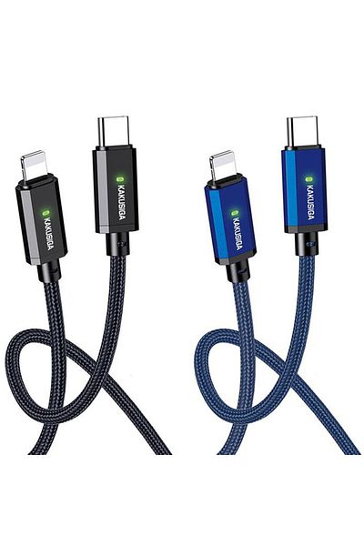 REDz Accessories Cablu KSC-967, Tip-C la Lightning, Compatibil cu iPhone, Încărcare rapidă 27W, Textil, Albastru