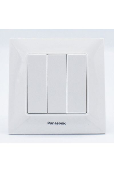 PANASONIC Triple switch 10A, IP20, White, Panasonic Arkedia Slim