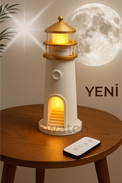 TİKWATCH Deniz Feneri Gece Lambası Ay Işığı Yansıtma Doğum Günü Hediyesi Müzik Çalar Özellikli