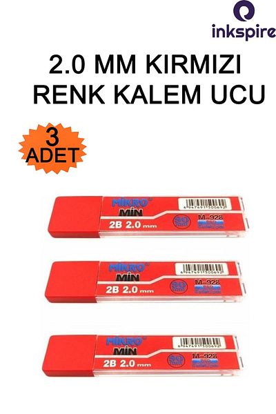 inkspire Red Color 2.0 Tip Pen Tip 2B 90 mm 6 Pack Versatil Pen Tip Thick Inside 2 mm