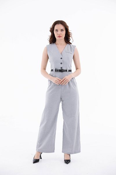 FEMİNEER.com Gray Bezayak Jumpsuit