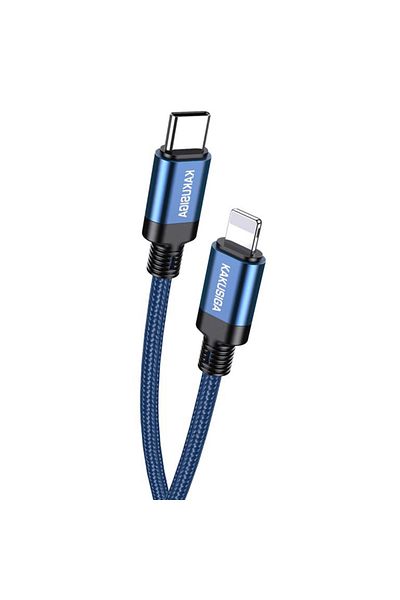 REDz Accessories Cablu KSC-970 cu Lightning, compatibil cu iPhone, transfer de date 27W, albastru