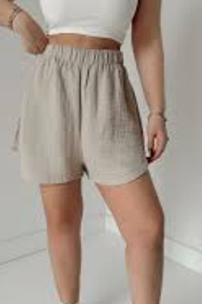 ESSFASIHON شورت بخصر مطاطي