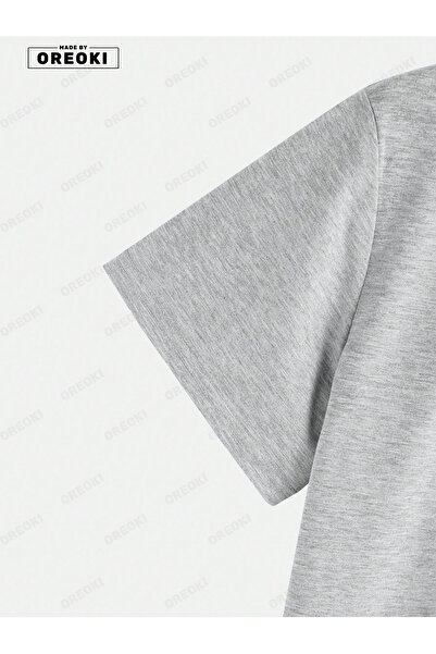 EFFRENATU Trust Problem Printed Cotton Fabric Men's Gray T-Shirt-Black Shorts Set