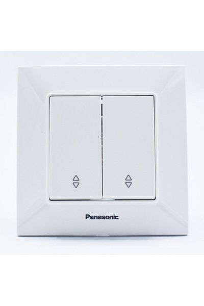 PANASONIC Întrerupător dublu cu două căi 10A, IP20, alb, Panasonic Arkedia Slim
