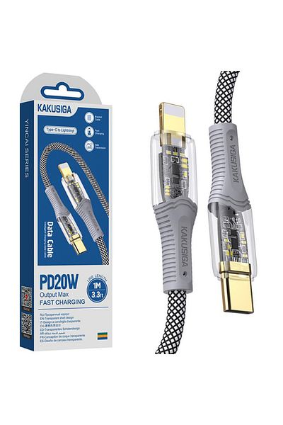 REDz Accessories KSC-809 Cable, Type-C to Lightning, iPhone Compatible, Fast Charging 20W, Gray