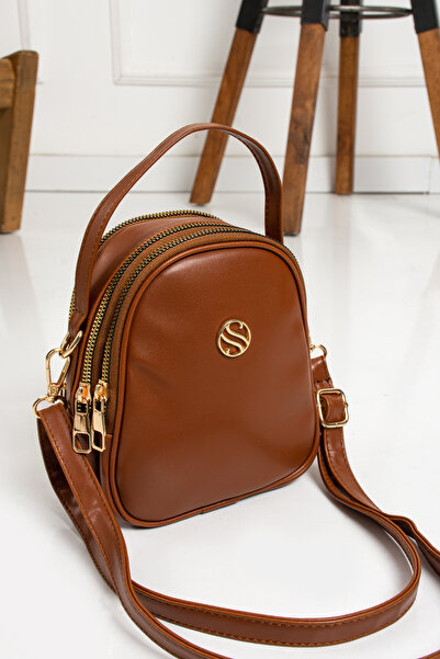 Sanmorris 1398 Дамска чанта от синтетична кожа с регулируема презрамка, 3 отд...