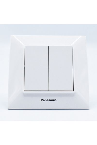 PANASONIC Double switch, 10A, IP20, White, Panasonic Arkedia Slim