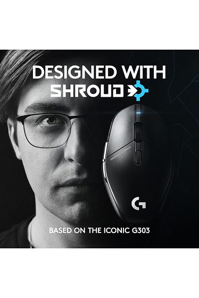Logitech G Logitech G303 Shroud Edition Wireless Gaming Mouse - Lightspeed Wireless - Hero 25K - 25,600 Dpi - 7