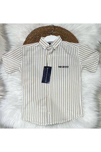 bebitomkids Men's 6-15 Years Old Seersucker Shirt