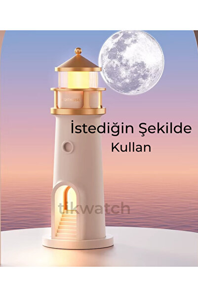 TİKWATCH Deniz Feneri Gece Lambası Ay Işığı Yansıtma Doğum Günü Hediyesi Müzik Çalar Özellikli