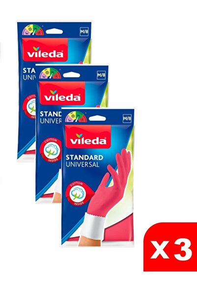 Vileda Standard Medium Dishwashing Gloves X 3 Pack