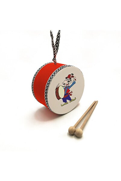 Souvenest Ramazan Davulcusu Baskılı, Gerçek Deri, Oyuncak Çocuk Davulu (1-5 YAŞ)(KIRMIZI)