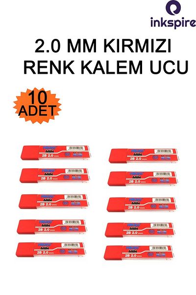 inkspire Red Color 2.0 Tip Pen Tip 2B 90 mm 6 Pack Versatil Pen Tip Thick Inside 2 mm