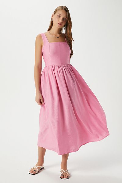 Ritnice Rochie midi pentru femei Kayla Pink Back Gipeli Strap 00080