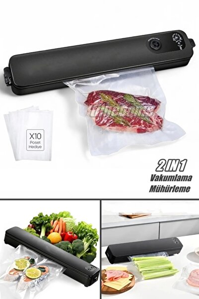 Tilbe Home Gıda Mühürleme Vakum Makinesi Poşet Hediyeli Ev Tipi Yapıştırma ve...