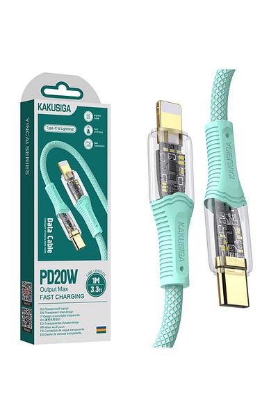 REDz Accessories Cablu KSC-809, tip C la Lightning, compatibil cu iPhone, încărcare rapidă 20W, verde