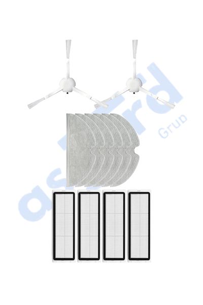Asgard Grup Xiaomi 1C,2C,Mop 2 Compatible 2 Side Brushes 4 Filters 6 Mops