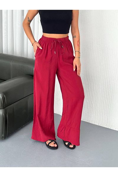 Noa Noa Elastic Waist Wide Leg Modal Fabric Trousers