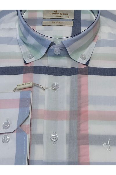 Daniel Bessi Slim Fit 100% Cotton Men's Shirt