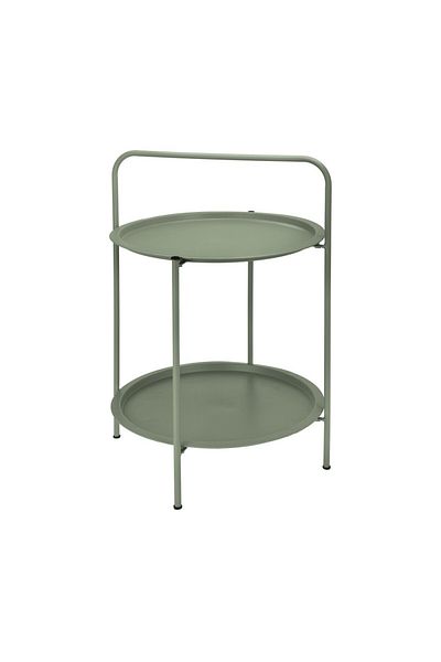 Excellent Houseware Masă de grădină Pro, verde mat, metal, 50x66 cm, rotundă