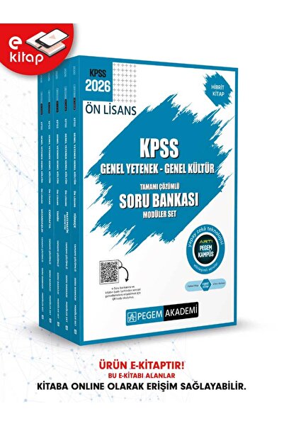 Pegem Akademi Yayıncılık 2026 KPSS Ön Lisans Genel Yetenek Genel Kültür Tamam...