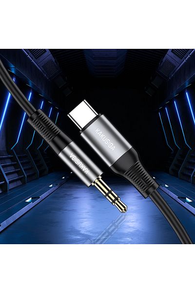 REDz Accessories KSC-891 Audio Cable, Type-C to 3.5mm Jack, Length 1M, Silicone, Black