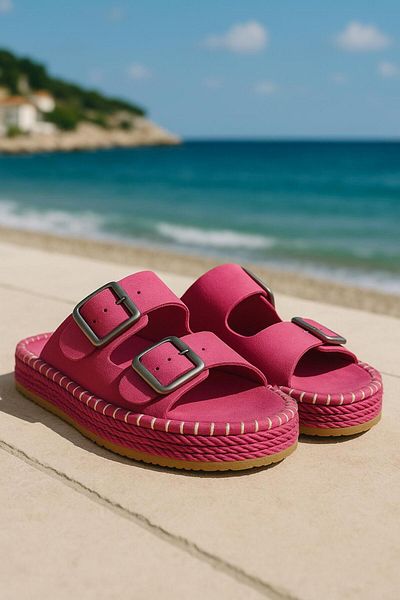 krm dünya ürünleri Women's Double Buckle Stitched Suede- I Lightweight Sturdy and Comfortable Great Colors