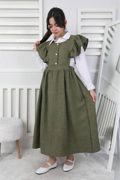 ARBİ kids Copil de sex feminin lung dublu lenjerie cămașă albă lungă hijab ka...