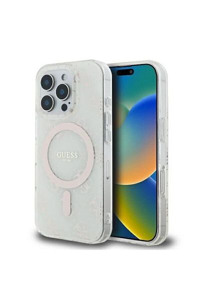 Guess Guess MagSafe compatible protective case for iPhone 16 Pro Max, White